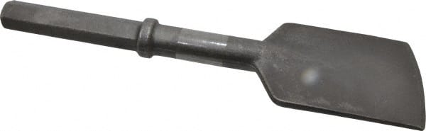 Made in USA - 5" Head Width, 17" OAL, 1-1/4" Shank Diam, Asphalt Cutter Chisel - Hex Drive, Hex Shank, Alloy Steel - Exact Tooling