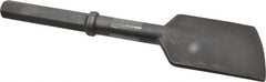 Made in USA - 5" Head Width, 17" OAL, 1-1/4" Shank Diam, Asphalt Cutter Chisel - Hex Drive, Hex Shank, Alloy Steel - Exact Tooling