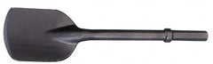 Made in USA - 5-1/2" Head Width, 20-1/4" OAL, 1" Shank Diam, Spade Chisel - Hex Drive, Hex Shank, Alloy Steel - Exact Tooling