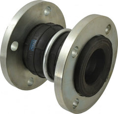Unisource Mfg. - 3" Pipe, Neoprene Double Arch Pipe Expansion Joint - 7" Long, 1" Extension, 2" Compression, 225 Max psi, Flanged - Exact Tooling
