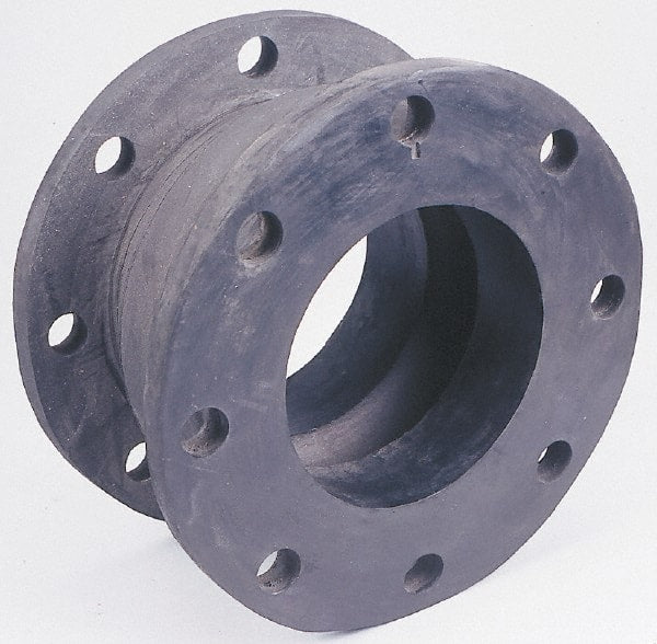Unisource Mfg. - 6" Pipe, Chlorobutyl Wide Arch Pipe Expansion Joint - 6" Long, 3/4" Extension, 1-3/4" Compression, 225 Max psi, Flanged - Exact Tooling