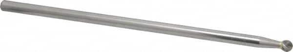 Atrax - 1/4" Cut Diam, 1/4" Shank Diam, Ball Head Single Cut Burr - Carbide, Radius End, 7/32" LOC, 6-7/32" OAL - Exact Tooling