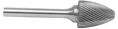 M.A. Ford - 1/8" Cut Diam, 1/8" Shank Diam, Tree with Radius Head Double Cut Burr - Carbide, Radius End, 1/4" LOC, 1-1/2" OAL - Exact Tooling