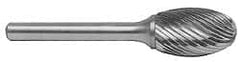 M.A. Ford - 1/4" Cut Diam, 1/8" Shank Diam, Ball Head Double Cut Burr - Carbide, Radius End, 7/32" LOC, 1-23/32" OAL - Exact Tooling