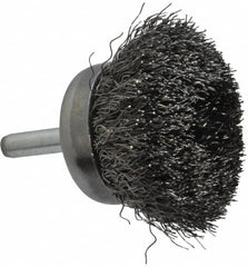 Weiler - 1-3/4" Diam, 1/4" Shank Diam, Steel Fill Cup Brush - 0.0118 Wire Diam, 3/4" Trim Length, 13,000 Max RPM - Exact Tooling