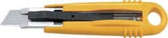 Olfa - Retractable Utility Knife - 2-7/8" Blade, Yellow Plastic/Stainless Steel Handle, 1 Blade Included - Exact Tooling