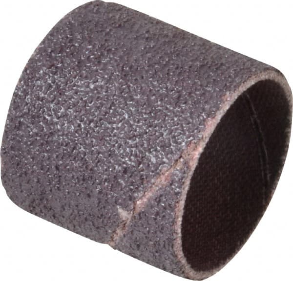 Made in USA - 50 Grit Aluminum Oxide Coated Spiral Band - 1" Diam x 1" Wide, Coarse Grade - Exact Tooling