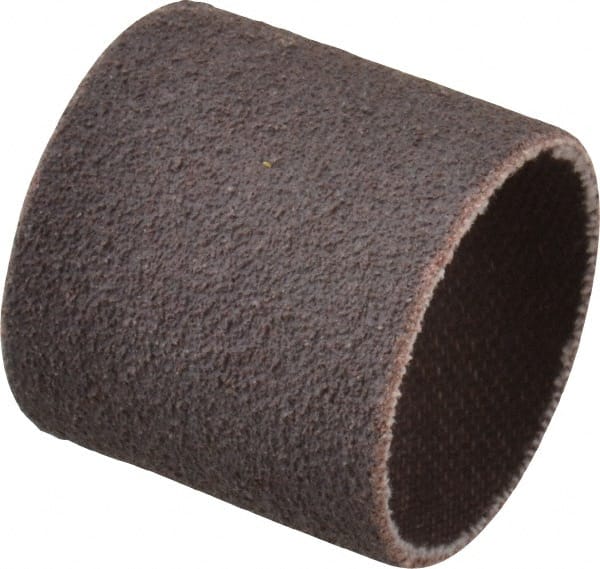 Made in USA - 80 Grit Aluminum Oxide Coated Spiral Band - 1" Diam x 1" Wide, Medium Grade - Exact Tooling