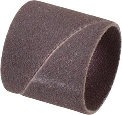 Made in USA - 120 Grit Aluminum Oxide Coated Spiral Band - 1" Diam x 1" Wide, Fine Grade - Exact Tooling