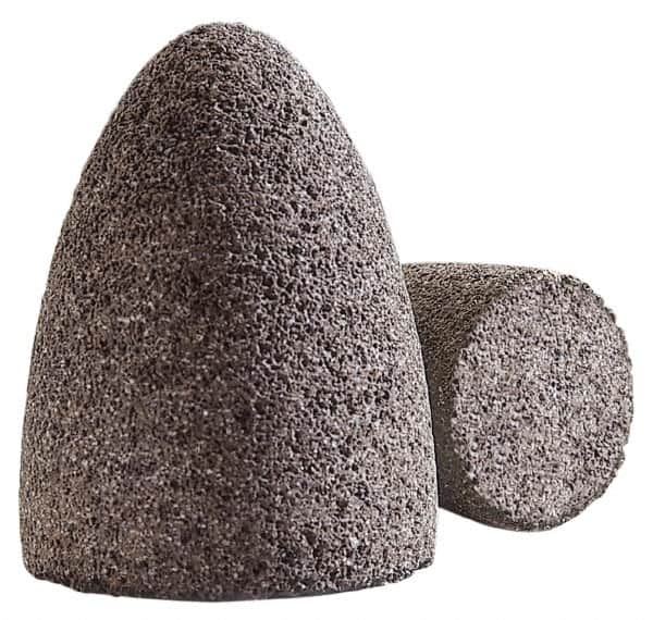 Norton - Type 18, 1-1/2" Max Diam, 2-1/2" Head Thickness, 24 Grit Square Tip Plug - Aluminum Oxide, Very Coarse Grade, 5/8-11 Shank Thread - Exact Tooling