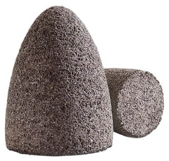 Norton - Type 18, 2" Max Diam, 4" Head Thickness, 24 Grit Square Tip Plug - Aluminum Oxide, Very Coarse Grade, 5/8-11 Shank Thread - Exact Tooling