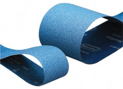 Norton - 2-1/2" Wide x 48" OAL, 36 Grit, Zirconia Alumina Abrasive Belt - Zirconia Alumina, Very Coarse, Coated, Y Weighted Cloth Backing, Series R821 - Exact Tooling