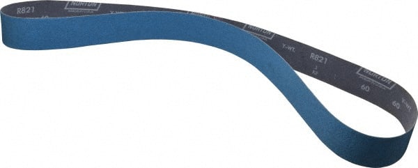 Norton - 2" Wide x 60" OAL, 60 Grit, Zirconia Alumina Abrasive Belt - Zirconia Alumina, Medium, Coated, Y Weighted Cloth Backing, Dry, Series R821 - Exact Tooling