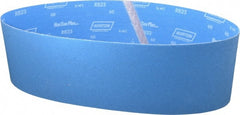 Norton - 6" Wide x 48" OAL, 60 Grit, Zirconia Alumina Abrasive Belt - Zirconia Alumina, Medium, Coated, X Weighted Cloth Backing, Series R823 - Exact Tooling