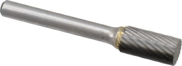 Atrax - 3/8" Cut Diam, 6mm Shank Diam, Cylinder Head Single Cut Burr - Carbide, Flat End, 3/4" LOC, 2-1/2" OAL - Exact Tooling
