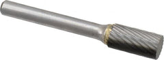 Atrax - 3/8" Cut Diam, 6mm Shank Diam, Cylinder Head Single Cut Burr - Carbide, Flat End, 3/4" LOC, 2-1/2" OAL - Exact Tooling