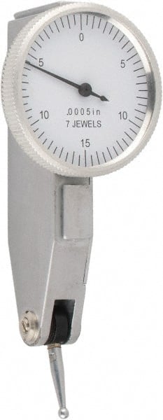 Value Collection - 0.03 Inch Range, 0.0005 Inch Dial Graduation, Horizontal Dial Test Indicator - 1.26 Inch White Dial, 0-15-0 Dial Reading - Exact Tooling