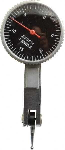 Value Collection - 0.03 Inch Range, 0.0005 Inch Dial Graduation, Horizontal Dial Test Indicator - 1.26 Inch Black Dial, 0-15-0 Dial Reading - Exact Tooling
