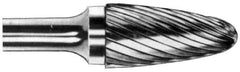 M.A. Ford - 1/8" Cut Diam, 1/4" Shank Diam, Tree with Radius Head Double Cut Burr - Carbide, Radius End, 1/2" LOC, 2" OAL - Exact Tooling