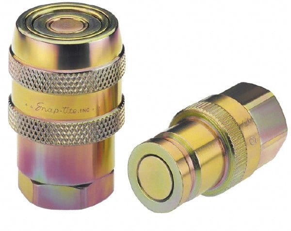 Parker - 1 Thread Stainless Steel Hydraulic Hose Valved Coupler - 4,000 psi, 90 GPM - Exact Tooling