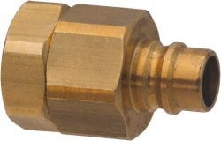 Parker - 3/4 Thread Brass Hydraulic Hose Valved Coupler - 2,000 psi, 52 GPM - Exact Tooling