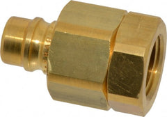 Parker - 1/2 Thread Brass Hydraulic Hose Valved Coupler - 2,000 psi, 30 GPM - Exact Tooling