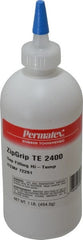 Devcon - 1 Lb Bottle Clear Instant Adhesive - Series TE 2400, 30 sec Working Time, Bonds to Metal, Plastic & Rubber - Exact Tooling