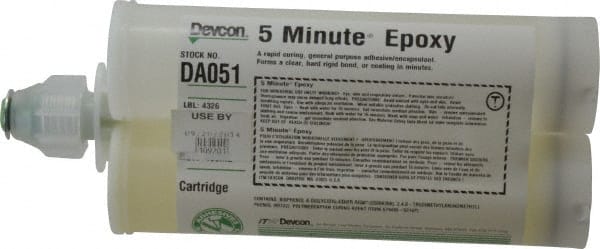 Devcon - 400 mL Cartridge Two Part Epoxy - 3 to 6 min Working Time, 1,900 psi Shear Strength - Exact Tooling