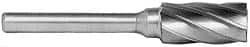SGS Pro - 5/8" Cut Diam, 1/4" Shank Diam, Cylinder Head Single Cut Burr - Carbide, Flat End, 1" LOC, 2-3/4" OAL - Exact Tooling