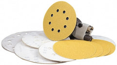 Made in USA - 6" Diam, 400 Grit, Aluminum Oxide Hook & Loop Disc - Super Fine Grade, Coated, C Weight Paper Backing, - Exact Tooling