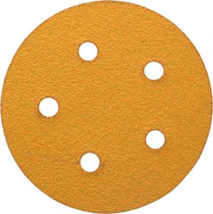 Made in USA - 5" Diam, 40 Grit, Aluminum Oxide Hook & Loop Disc - Coarse Grade, Coated, E Weight Paper Backing, - Exact Tooling