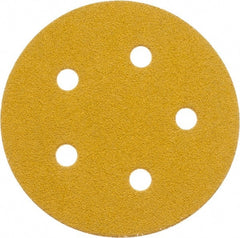 Made in USA - 5" Diam, 60 Grit, Aluminum Oxide Hook & Loop Disc - Medium Grade, Coated, E Weight Paper Backing, - Exact Tooling