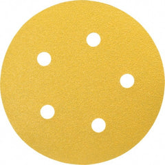 Made in USA - 5" Diam, 80 Grit, Aluminum Oxide Hook & Loop Disc - Medium Grade, Coated, C Weight Paper Backing, - Exact Tooling
