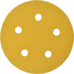 Made in USA - 5" Diam, 100 Grit, Aluminum Oxide Hook & Loop Disc - Fine Grade, Coated, C Weight Paper Backing, - Exact Tooling