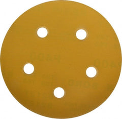 Made in USA - 5" Diam, 400 Grit, Aluminum Oxide Hook & Loop Disc - Super Fine Grade, Coated, C Weight Paper Backing, - Exact Tooling