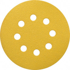 Made in USA - 5" Diam, 80 Grit, Aluminum Oxide Hook & Loop Disc - Medium Grade, Coated, C Weight Paper Backing, - Exact Tooling