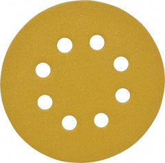 Made in USA - 5" Diam, 100 Grit, Aluminum Oxide Hook & Loop Disc - Fine Grade, Coated, C Weight Paper Backing, - Exact Tooling