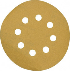 Made in USA - 5" Diam, 120 Grit, Aluminum Oxide Hook & Loop Disc - Fine Grade, Coated, C Weight Paper Backing, - Exact Tooling