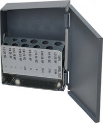 Huot - 1/4-20 to 1/2-20 Tap Storage - 3-1/4" Wide x 4-1/2" Deep x 1" High, Steel - Exact Tooling