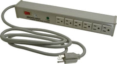 Wiremold - 6 Outlets, 120 Volts, 15 Amps, 6' Cord, Power Outlet Strip - 1 Circuits, Free Hanging Mount, 5-15P NEMA Configuration, UL Listed File 1449 - Exact Tooling