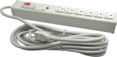 Wiremold - 6 Outlets, 120 Volts, 15 Amps, 15' Cord, Power Outlet Strip - 1 Circuits, Free Hanging Mount, 5-15P NEMA Configuration, UL Listed File 1449 - Exact Tooling