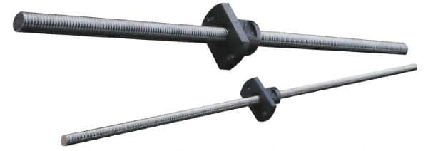 THK - 9.84" Long, Quiet and Compact Ball Screw - 0.079" Lead Width, 0.327" Ball Circle Diam, 1.575" Flange OD, 0.236" Flange Thickness - Exact Tooling