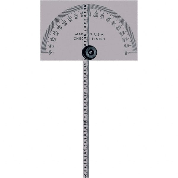 Mitutoyo - Round & Rectangular Head Protractors Head Type: Square Head Blade Length (Inch): 6 - Exact Tooling