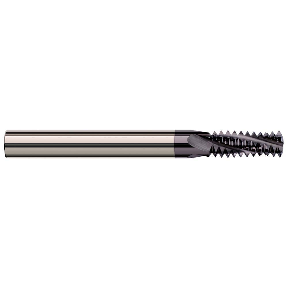 Harvey Tool - 10-28 Internal/External 28 TPI 1/8" Shank 3-Flute Solid Carbide Helical Flute Thread Mill - Exact Tooling