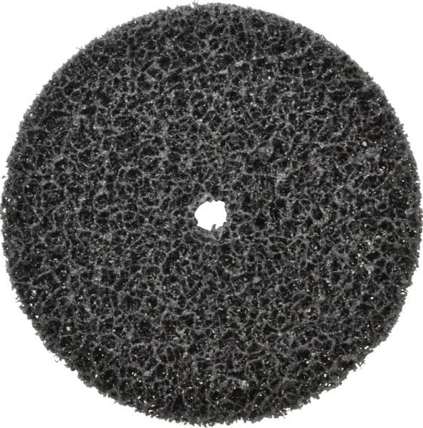 3M - 6" Very Coarse Grade Silicon Carbide Deburring Disc - 1/2" Center Hole, Arbor Connection, Black, 4,000 Max RPM - Exact Tooling