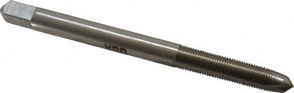 Made in USA - #10-48 UNS, 2 Flute, Bright Finish, High Speed Steel Spiral Point Tap - Plug Chamfer, Right Hand Thread, 2-3/8" OAL, 7/8" Thread Length - Exact Tooling