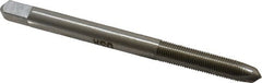 Made in USA - #10-48 UNS, 2 Flute, Bright Finish, High Speed Steel Spiral Point Tap - Plug Chamfer, Right Hand Thread, 2-3/8" OAL, 7/8" Thread Length - Exact Tooling