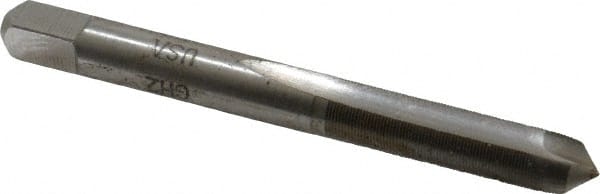 Made in USA - 1/4-72 UNS, 2 Flute, Bright Finish, High Speed Steel Spiral Point Tap - Plug Chamfer, Right Hand Thread, 2-1/2" OAL, 1" Thread Length - Exact Tooling