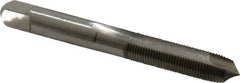 Made in USA - 5/16-32 UNEF, 2 Flute, Bright Finish, High Speed Steel Spiral Point Tap - Plug Chamfer, Right Hand Thread, 2-23/32" OAL, 1-1/8" Thread Length, 0.318" Shank Diam - Exact Tooling