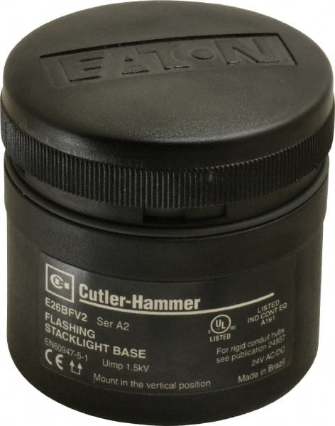 Eaton Cutler-Hammer - Incandescent Lamp, Flashing and Steady, Stackable Tower Light Base Unit - 24 VAC/VDC, IP65 Ingress Rating, 4, 13, 4X NEMA Rated, Base Mount - Exact Tooling
